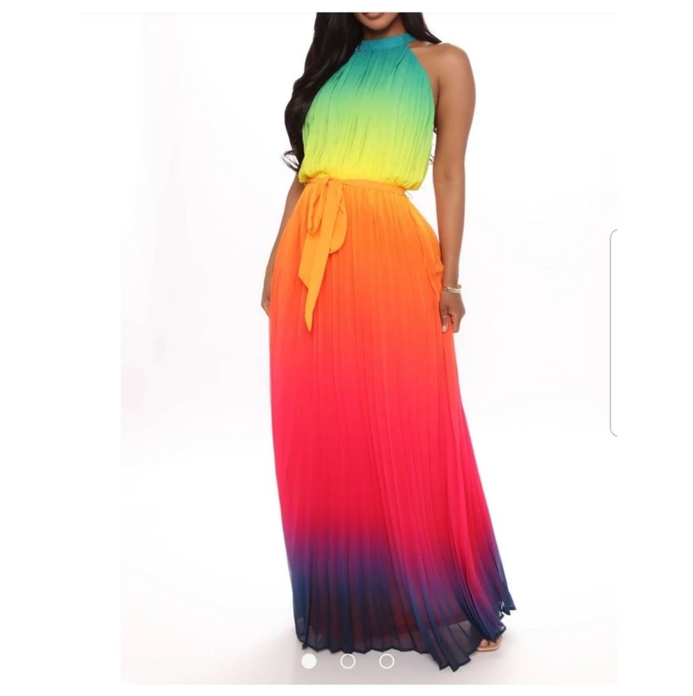 Rainbow maxi dress